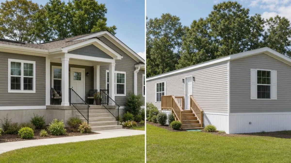 Modular home on a permanent foundation compared with a manufactured home